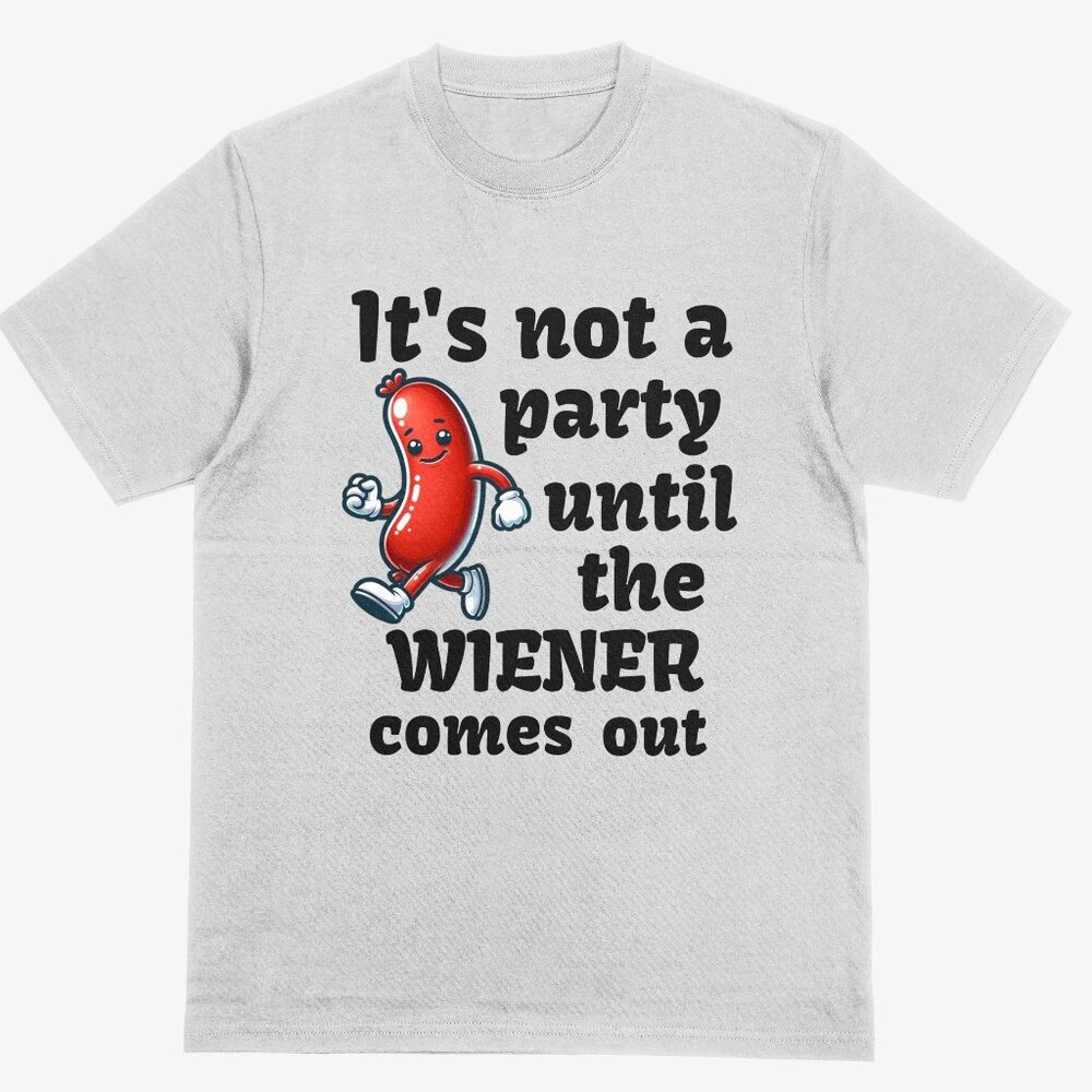Wiener Party Funny Humorous T-shirt Gray